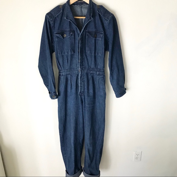 Vintage Calvin Klein Denim Jumpsuit Size 6 - Picture 4 of 7